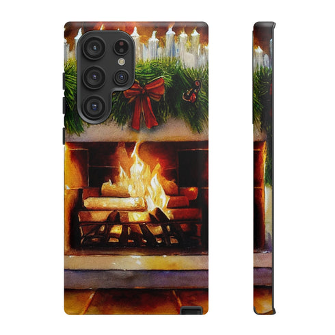 Candles on the Hearth Decorated for Christmas - Impact Resistant Phone Case Samsung Galaxy S22 Ultra Matte